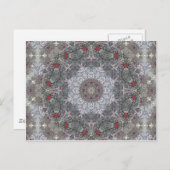 Gray & Red Mandala Postkarte (Vorne/Hinten)