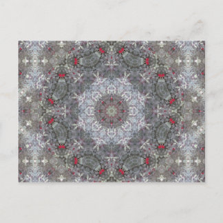 Gray & Red Mandala Postkarte