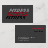 Gray Red Modern Sophisitcated Personal Trainer Visitenkarte (Vorne/Hinten)