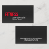 Gray Red Personal Trainer Sport Fitness Visitenkarte (Vorne/Hinten)