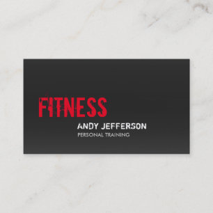 Gray Red Personal Trainer Sport Fitness Visitenkarte