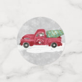Gray Red Truck Gnomes Merry Little Christmas Party Konfetti (Klein Vorderseite)