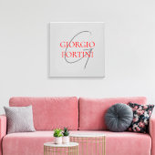 Gray Red Your Name Initial Monogram Modern Leinwanddruck (Insitu (Wohnzimmer))