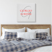 Gray Red Your Name Initial Monogram Modern Leinwanddruck (Insitu (Schlafzimmer))
