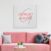 Gray Red Your Name Initial Monogram Modern Leinwanddruck (Insitu (Wohnzimmer))