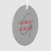 Gray Red Your Name Initial Monogram Modern Ornament (Vorderseite)