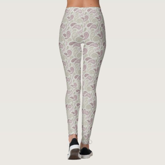 Gray-Redwood Paisley Pattern Leggings (Rückseite)