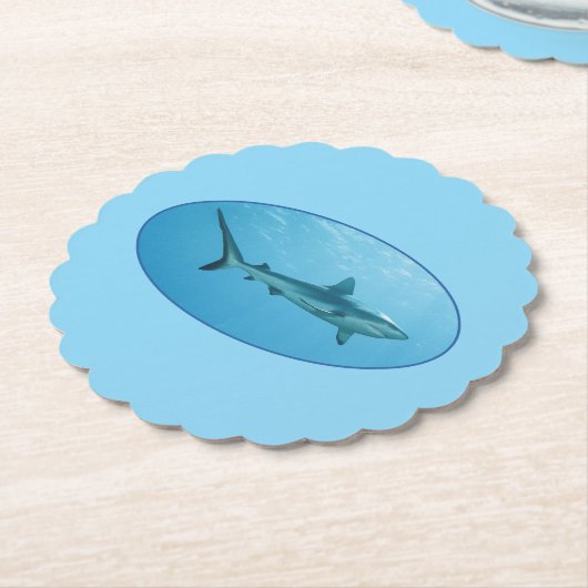 Gray Reefshark, Yap Island - fotografisches Design Untersetzer (angewinkelt)