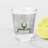 Gray Reindeer Christmas Schnapsglas (Vorderseite)