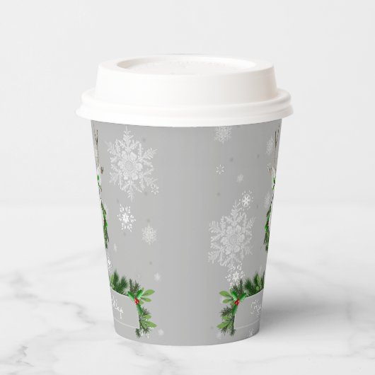 Gray Reindeer Paper Cup Pappbecher (Links)