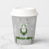 Gray Reindeer Paper Cup Pappbecher (Vorderseite)