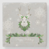 Gray Reindeer Stone Untersetzer (Vorderseite)