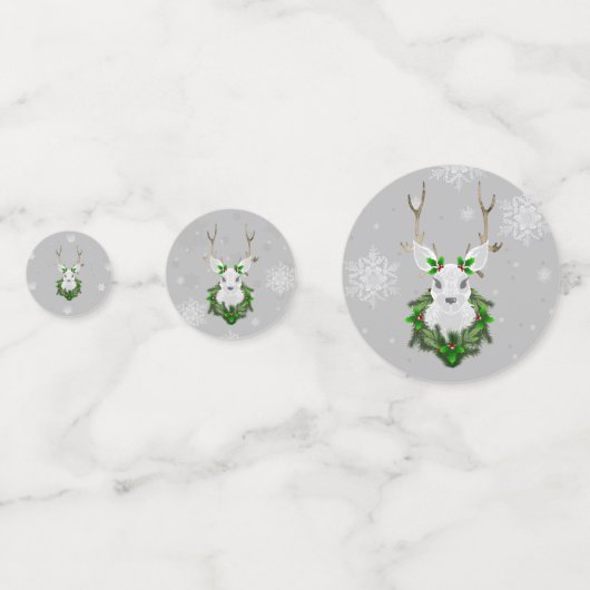 Gray Reindeer Table Confetti Konfetti (Rückseiten)