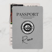 Gray Reno Passport Save the Date (Vorne/Hinten)