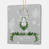 Gray Rentier Keramik Ornament (Links)
