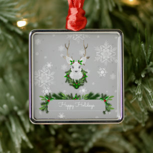 Gray Rentier Keramik Ornament Aus Metall
