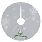 Gray Rentier Tree Skirt Polyester Weihnachtsbaumdecke (Vorderseite)