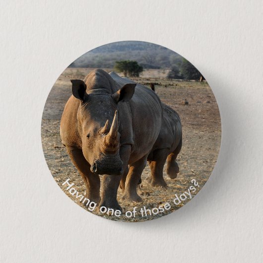 Gray Rhino in freier Wildbahn Button (Vorderseite)