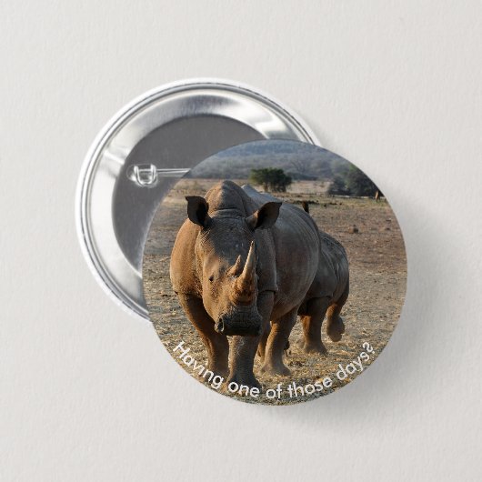 Gray Rhino in freier Wildbahn Button (Vorne & Hinten)