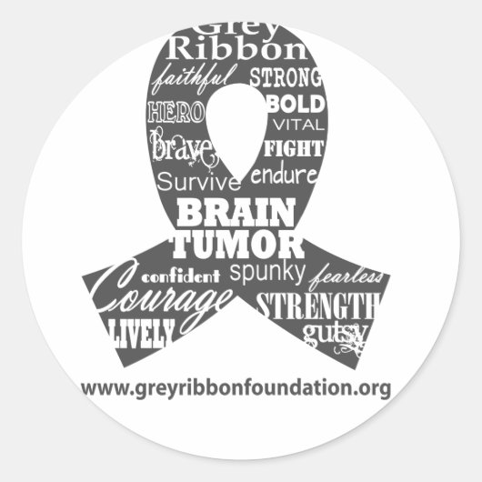 Gray Ribbon Foundation Stickers (Vorderseite)