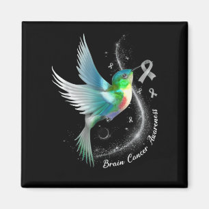 Gray Ribbon Hummingbird Brain Cancer Awareness Mon Magnet