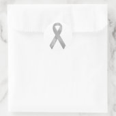 Gray Ribbon Runder Aufkleber (Tasche)