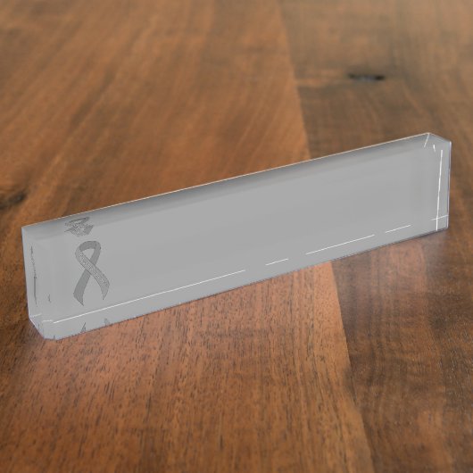 Gray Ribbon Support Awareness Namensplakette (Seite)