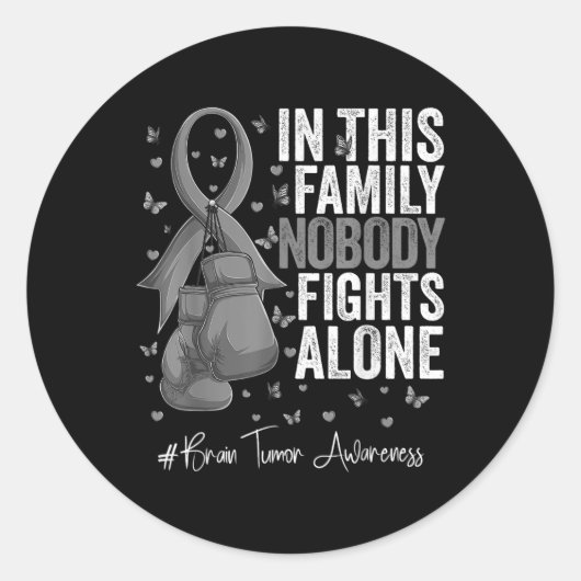 Gray Ribbon Survivor Fighter Brain Tumor Bewusstse Runder Aufkleber (Vorderseite)