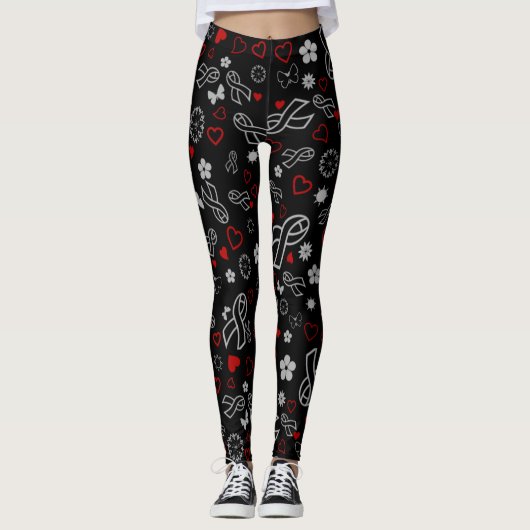 Gray Ribbons Multi.Diabetes Leggings (Vorderseite)