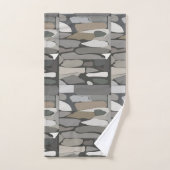 Gray Rock Stone Pattern Badhandtuch Set (Handtuch)