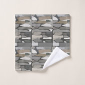 Gray Rock Stone Pattern Badhandtuch Set (Waschlappen)