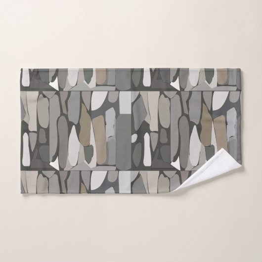 Gray Rock Stone Pattern Badhandtuch Set (Handtuch)