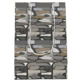 Gray Rock Stone Pattern Mittlere Geschenktüte (Rückseite)