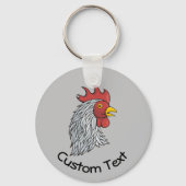 Gray Rooster Head Schlüsselanhänger (Vorderseite)