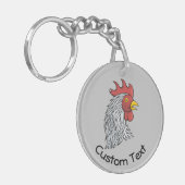 Gray Rooster Head Schlüsselanhänger (Vorderseite links)