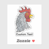 Gray Rooster's Head Aufkleber (Blatt)