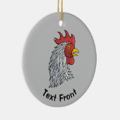Gray Rooster's Head Keramik Ornament (Rechts)