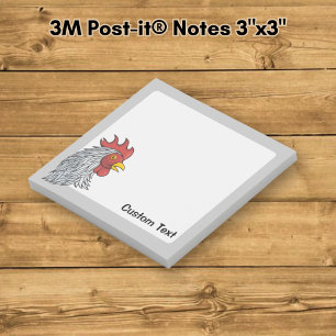 Gray Rooster's Head Post-it Klebezettel