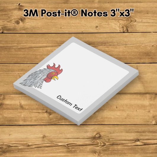 Gray Rooster's Head Post-it Klebezettel