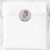 Gray Rooster's Head Runder Aufkleber (Tasche)