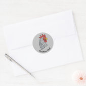 Gray Rooster's Head Runder Aufkleber (Umschlag)