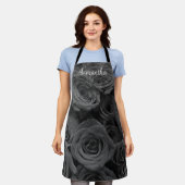 Gray Rose elegantes graues Foto Schürze (Getragen)