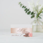Gray Rose Gold Decoder Niedliche Blume mit Monogra Visitenkarte (Stehend Vorderseite)