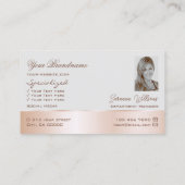 Gray Rose Gold Dekoration Herrliche Blume mit Foto Visitenkarte (Rückseite)