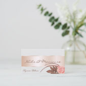 Gray Rose Gold Dekoration Herrliche Blume mit Foto Visitenkarte (Stehend Vorderseite)