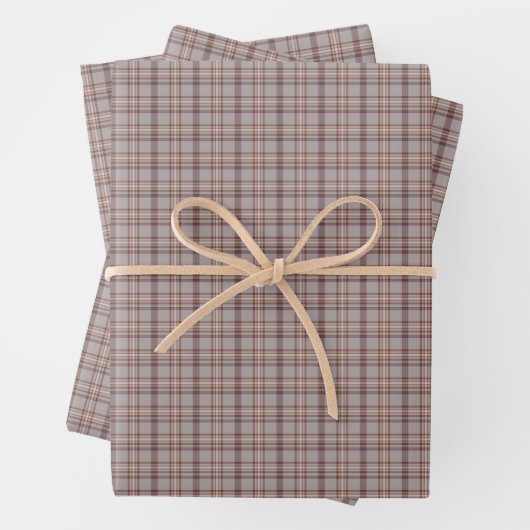 Gray Rose Plaid Classic Pattern Geschenkpapier Set (Beispiel)