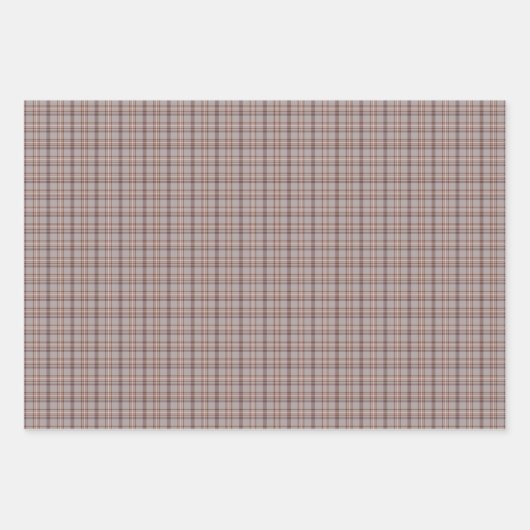 Gray Rose Plaid Classic Pattern Geschenkpapier Set (Vorderseite)