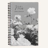 Gray Roses Floral Garden Custom Spiral Notebook Notizblock (Vorderseite)