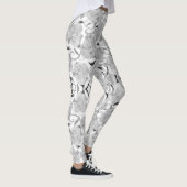 Gray Roses On White Leggings (Rechts)