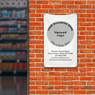 Gray Round Business Brand auf Portrait Banner